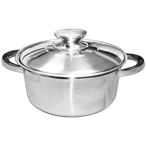 TALOX Cacerola de acero Inoxidable 18/8 con tapa 18x7cm 1.7 L Modelo 201 (1/2)