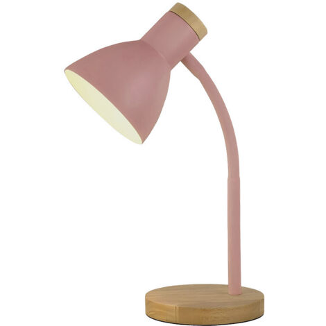 Flexo Epiro 1xE27 Rosa/Haya 40cm Serie Epiro