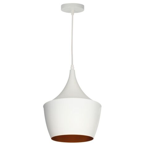 Lámpara de techo colgante serie "Gombe" E27 (40W máximo 230V) IP20 Ø24cm color blanco (1/5)