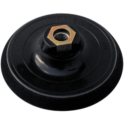 Plato de velcro Ø115mm para amoladora con rosca M14 color negro y rojo (1/5)
