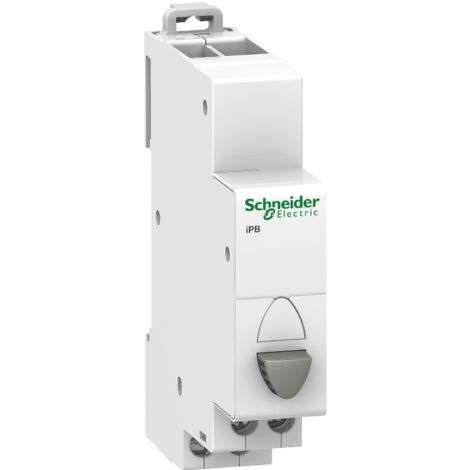 Acti9, iPB bouton-poussoir simple gris 1 NF 20A 230VCA - A9E18030