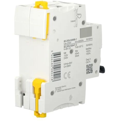 Interruptor automático ACTI9 1P-N 1A C con protección IP20 y 6 kA de capacidad. (1/4)