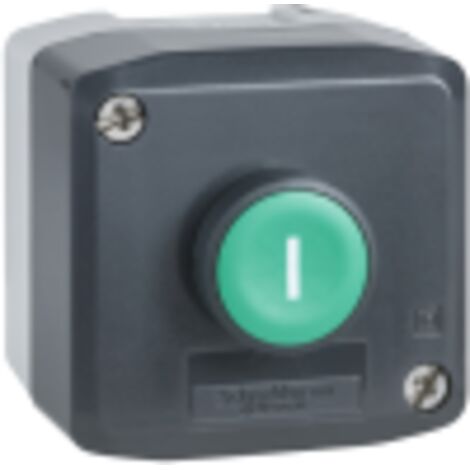 Caja 1 PULS.RASTE.VERDE "I" SCHNEIDER con protección IP y medidas compactas. (1/3)