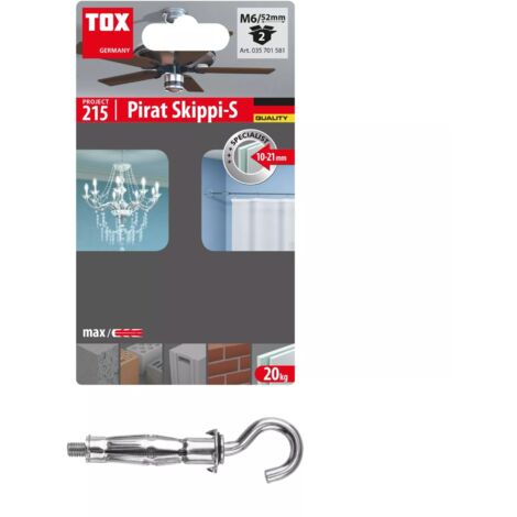Blíster de 2 tacos metálicos para espacios huecos ACROBAT, M5x52 S mm, con gancho MHD-H-R TOX 035701521 (1/4)