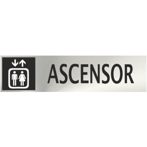 Cartel informativo ascensor (inox adhesivo 0.8mm) 5x20cm normaluz