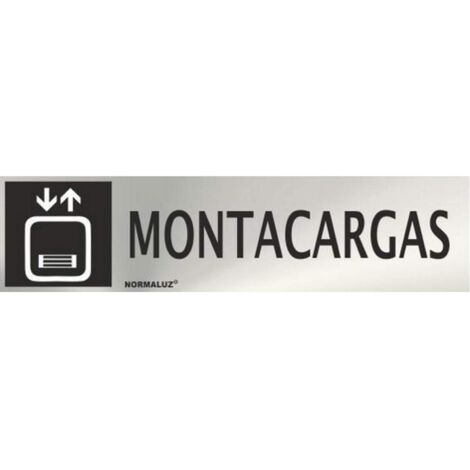 Cartel informativo montacargas (inox adhesivo 0.8mm) 5x20cm normaluz