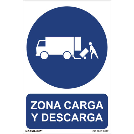 Cartel zona carga y descarga (pvc 0,7mm) 30x40cm normaluz (1/2)