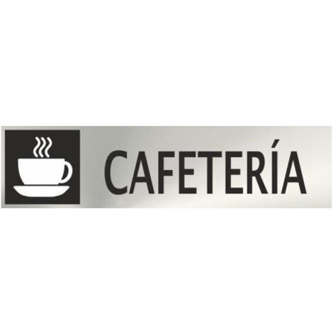 Cartel informativo cafeteria (inox adhesivo 0.8mm) 5x20cm normaluz