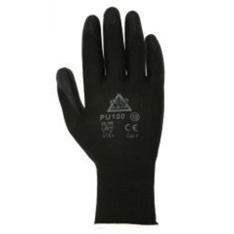 JUBA GUANTES PU100 POLIESTER/POLIURETANO NEGRO  7 S (1/2)