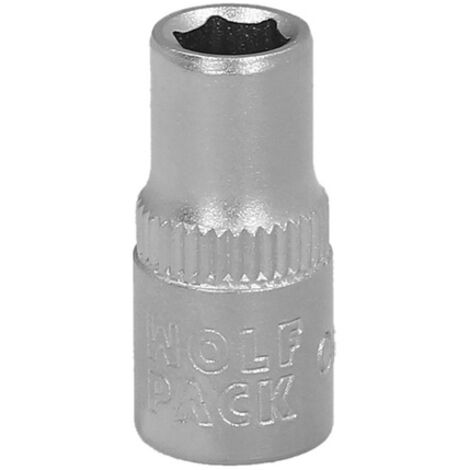 Llave Vaso 1/4" Hexagonal 6 mm. Perfil de 6 caras. Acero Cromo Vanadio, Aristas Redondas (1/5)