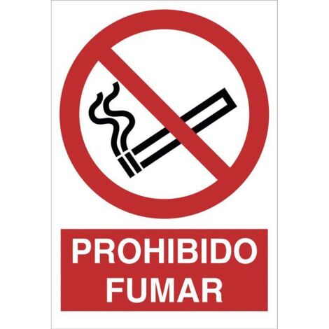 COFAN señal adhesiva 148x105mm. prohibido fumar , Señal Pictograma y Texto prohibido fumar en varias medidas y materiales. El diseño de la señal puede variar, pero en ningún caso s