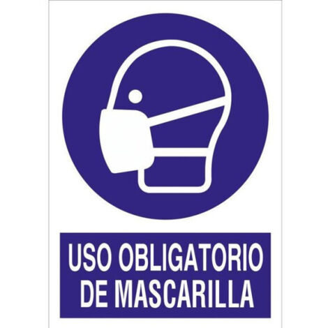 Señal poliestireno 297x210mm uso obligatorio de mascarilla