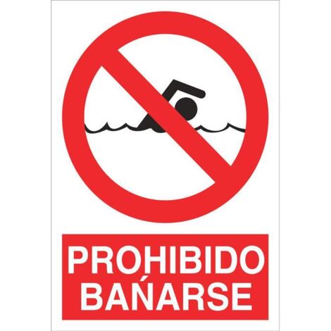 Prohibido bañarse, señal de pictograma y texto COFAN                                                   POLIESTIRENO       297X210