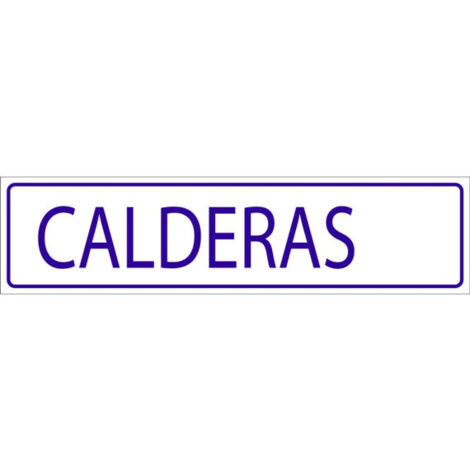 Señal adhesiva informativa 250x62mm para calderas, diseño glasspack.
