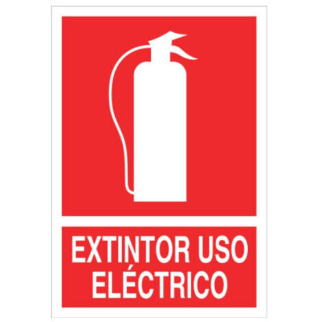 COFAN señal luminiscente 210x148mm. extintor uso eléctrico , Señal luminiscente de socorro Extintor de uso eléctrico. Tamaño a elegir. El diseño de la señal puede variar, pero en n