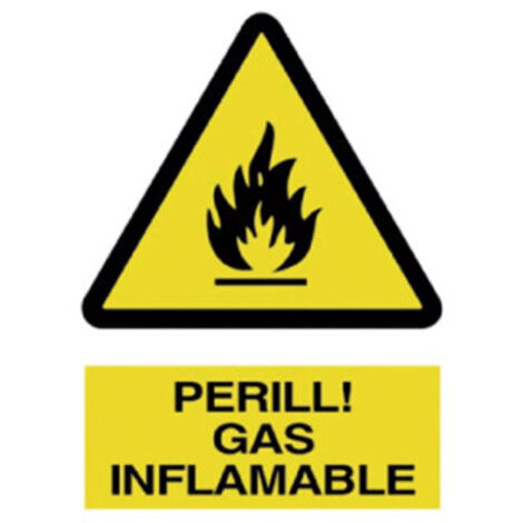 COFAN señal poliestireno 297x210 mm perill gas inflamable , Perill gas inflamable