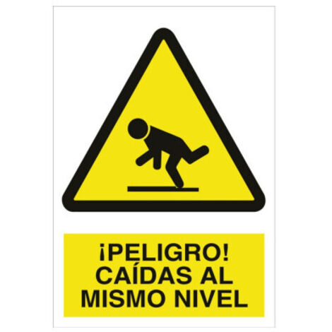 Señal de advertencia ¡Peligro caída al mismo nivel COFAN Poliestireno 210x148 mm