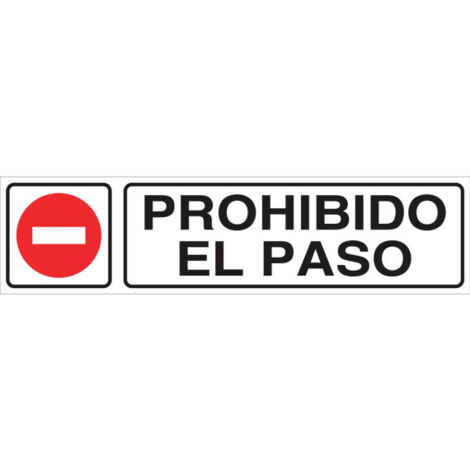 COFAN señal glasspack adhesiva 175x45mm. prohibido el paso , Señal informativa glasspack adhesiva Prohibido el paso. El diseño de la señal puede variar, pero en ningún caso se vari