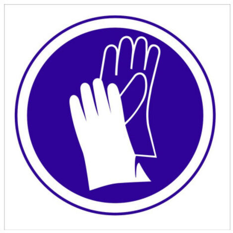 COFAN señal adhesiva 148x148mm. obligatorio guantes , Señal de obligación, obligatorio uso de guantes. El diseño de la señal puede variar, pero en ningún caso se variará el signifi