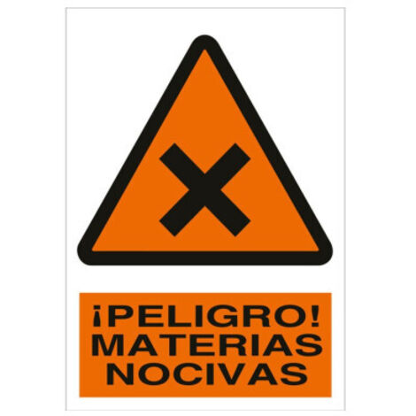 Señal poliestireno 420x297mm + advertencia peligro materias nocivas