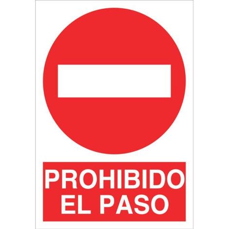COFAN señal adhesiva 210x148mm. prohibido el paso , Señal Pictograma y Texto prohibido paso en varias medidas y materiales. El diseño de la señal puede variar, pero en ningún caso