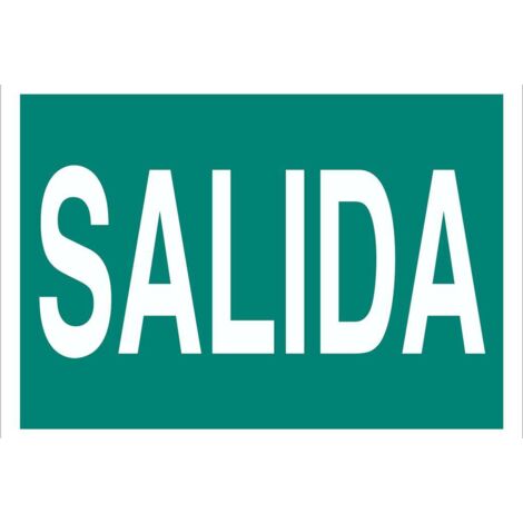 COFAN señal luminiscente 148x105mm. señal salida , Señal de evacuación con texto de Salida. Tamaño y material a elegir (luminiscente y adhesivo). El diseño de la señal puede variar