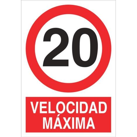 COFAN señal poliestireno 210x148mm. velocidad máxima , Señal de prohibición de velocidad máxima. El diseño de la señal puede variar, pero en ningún caso se variará el significado d