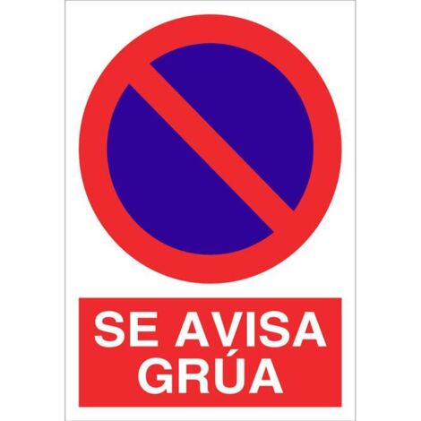 COFAN señal poliestireno 297x210 mm. se avisa grúa , Señal de prohibición Se avisa grúa. El diseño de la señal puede variar, pero en ningún caso se variará el significado de la mis
