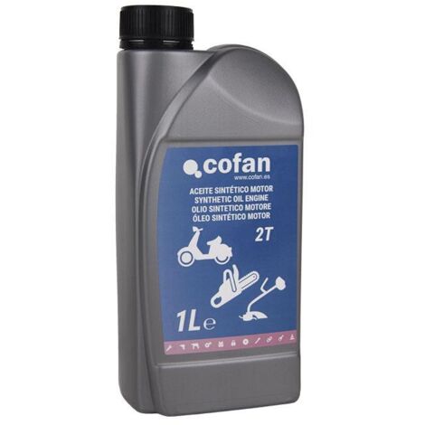 COFAN aceite sintetico 1 lt. plus motor 2 tiempos , Lubricante de composición sintetíca para motores de 2 tiempos. Indicado para todo tipo de motores de 2 tiempos de motocicletas,