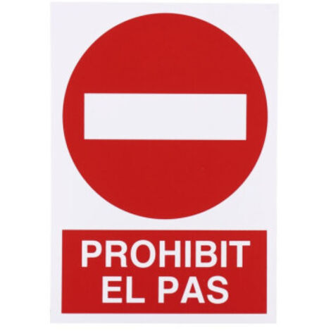 Señal poliestireno 297x210 mm + prohibido el paso + resistente a la intemperie