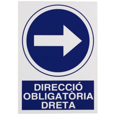 COFAN señal poliestireno 297x210 mm obligatori dreta , Obligatori Dreta