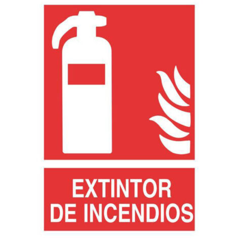señal luminiscente 420x297mm. extintor de incendios pictograma + texto