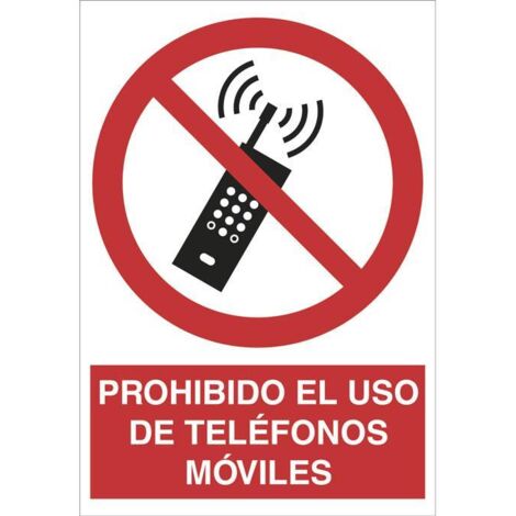 señal poliestireno 210x148mm. prohibido el uso de teléfonos móviles