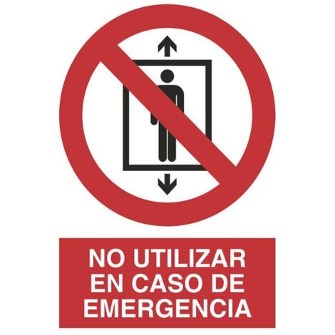 señal poliestireno 210x148mm. no utilizar en caso de emergencia
