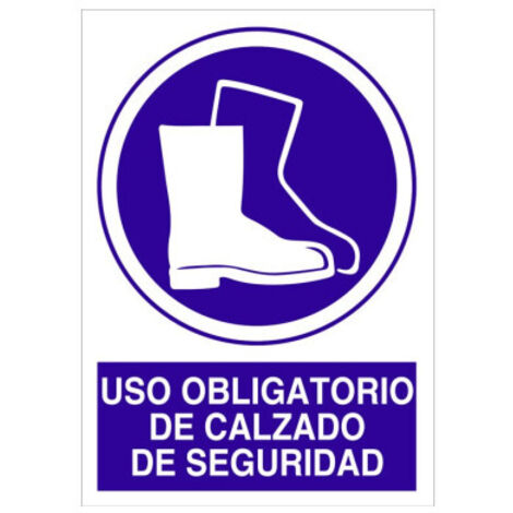 CARTEL PVC 21 30 OBLIGATORIO USO CALZADO SEGURIDAD