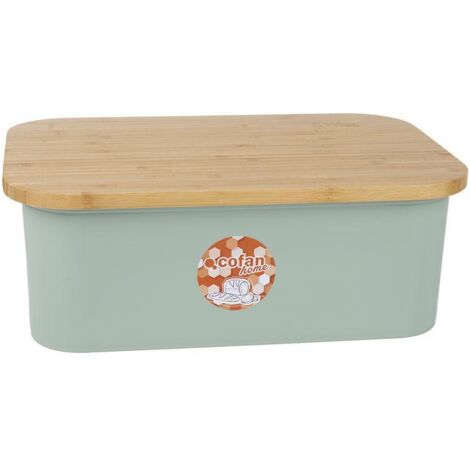 Panera con tapa de bambú 36 x 24 x 13 cm, capacidad de 6,5 litros, diseño elegante. (1/5)