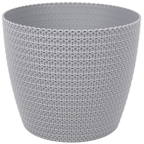Maceta trenzada gris claro de polipropileno Ø 306 x 262 mm, 15,6 l resistente al sol. (1/5)