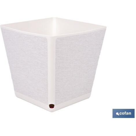 maceta o macetero gama textil cuadrada color blanco pp 180 x 180 x 180 mm 3,7 l venta unitaria (1/5)