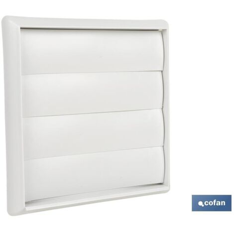 Rejilla de ventilación abs blanca con lamas móviles Ø10 cm para extracción de aire
