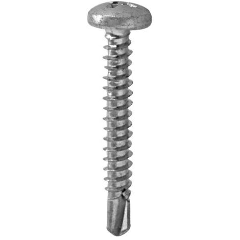 Tornillo Autotaladrante BricoLoco – 4,2x14 Mm, Cabeza Extra Plana, Punta Broca, Blanco, 100 Uds, Para Metal, Panel Sándwich Y Aluminio
