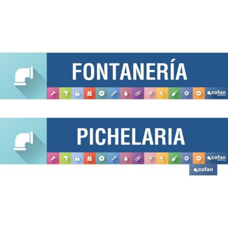SEÑALETICA IMANTADA PARA EXPOSITOR 975 x 200 mm - FONTANERIA