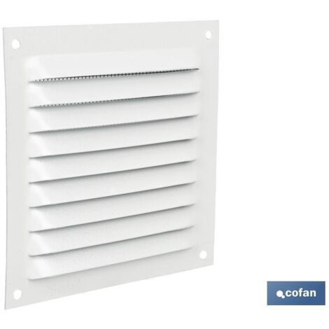 Rejilla de ventilación de aluminio blanco con mosquitera 30 x 30 cm y 0,6 mm de espesor (1/5)