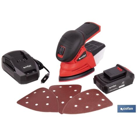 Lijadora mouse a batería 20 V, 11000 RPM, base de velcro 10 x 14 cm, 0,86 kg (1/5)