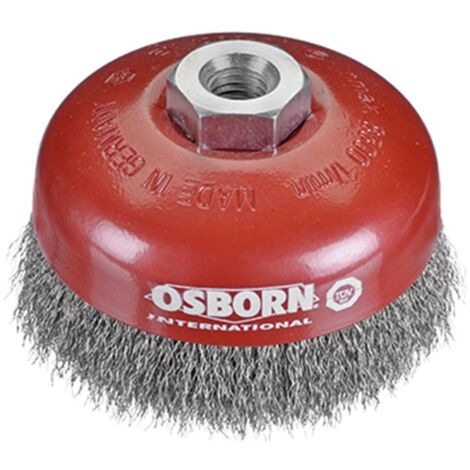 Cepillo taza OSBORN inox con filamento Ø 0.30 mm para limpieza y desincrustado (1/3)