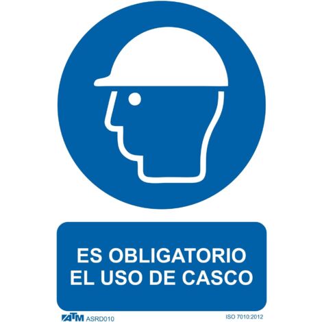 ATM Señalización ASRD010 - Señal obligatorio el uso del casco PVC Glasspack