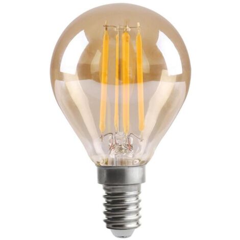 FABRILAMP Bombilla Filamento Esferica 7x4,5d 4w 380lm E14 Ambar 2700k (1/2)