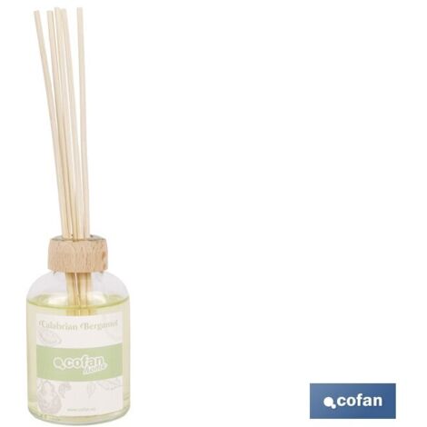 Ambientador de varillas 50 ml con aroma a bergamota calabrese y varillas de ratán