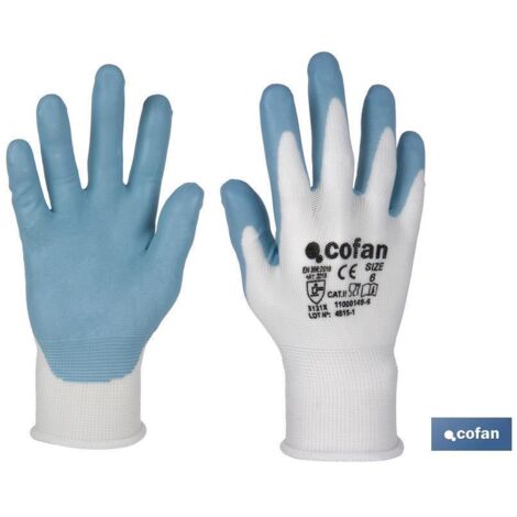 Guante alimentario nitrilo azul celeste, sin costuras, nivel de protección 3131