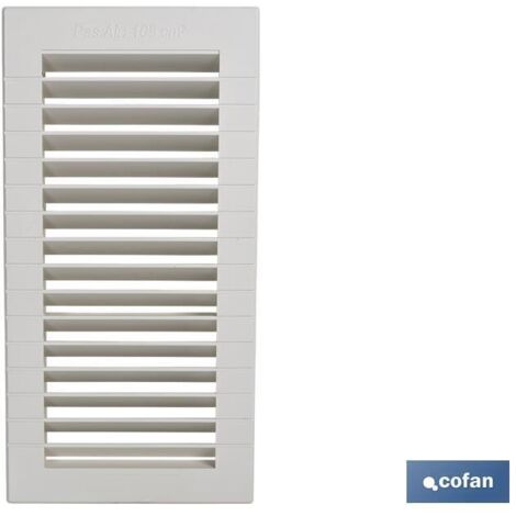 Rejilla de ventilación abs blanca 13,3 x 26 cm, paso de aire 69 cm²