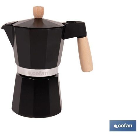 cafetera italiana de inducción 6 tazas, aluminio, 17 x 10,5 x 19,5 cm, 580 g